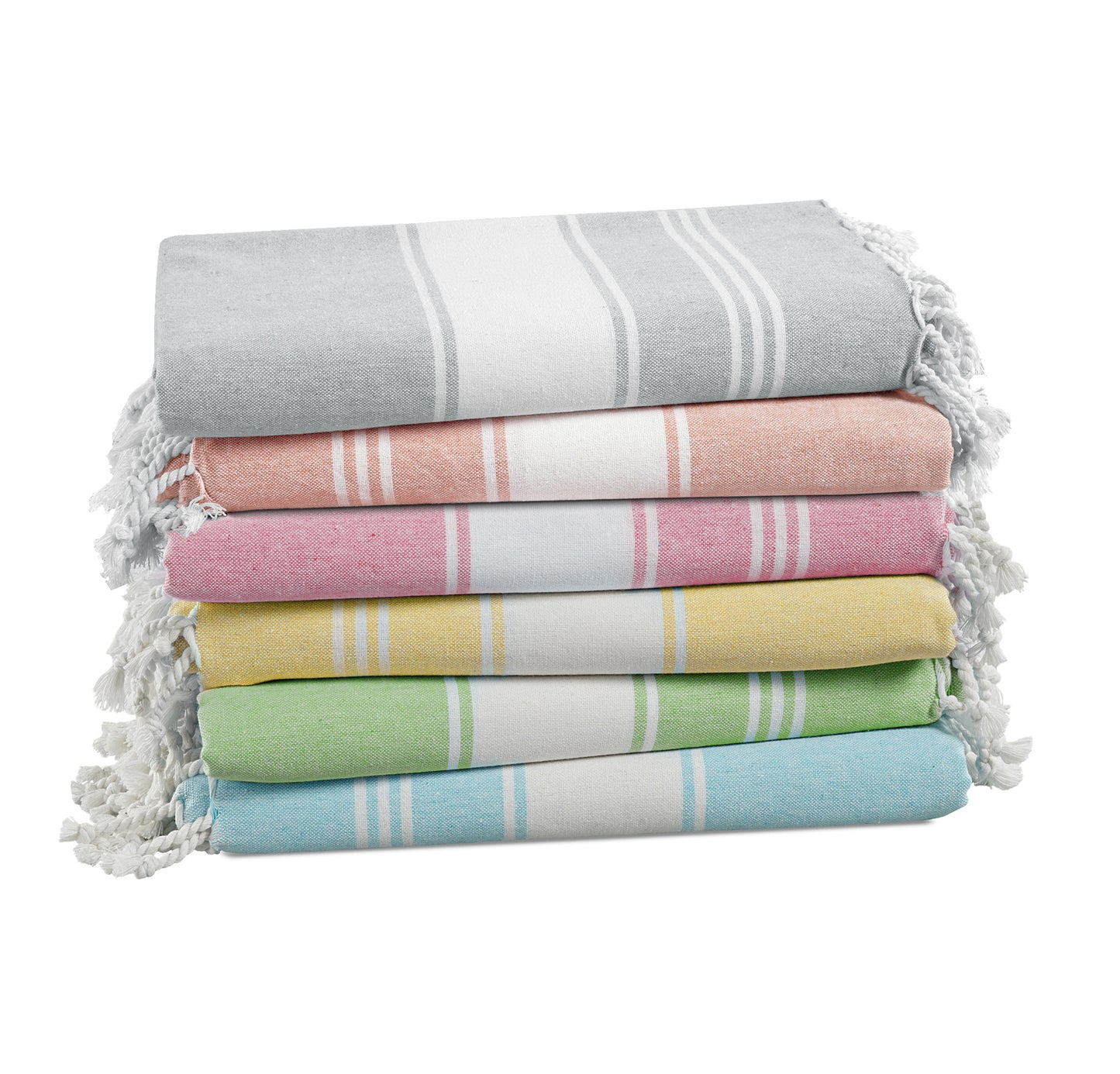 Set of 6 Chambray Turkish Beach Towels - Beach Party