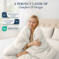 100% Organic Washed Cotton Quilt Cover Set - White