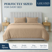 100% Organic Washed Cotton Quilt Cover Set - Taupe