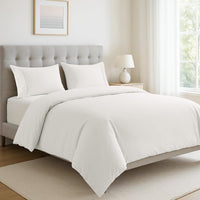 100% Organic Washed Cotton Quilt Cover Set - White