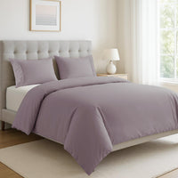 100% Organic Washed Cotton Quilt Cover Set - Lilac