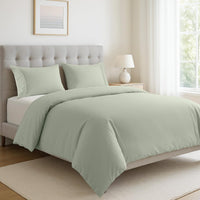 100% Organic Washed Cotton Quilt Cover Set - Mineral