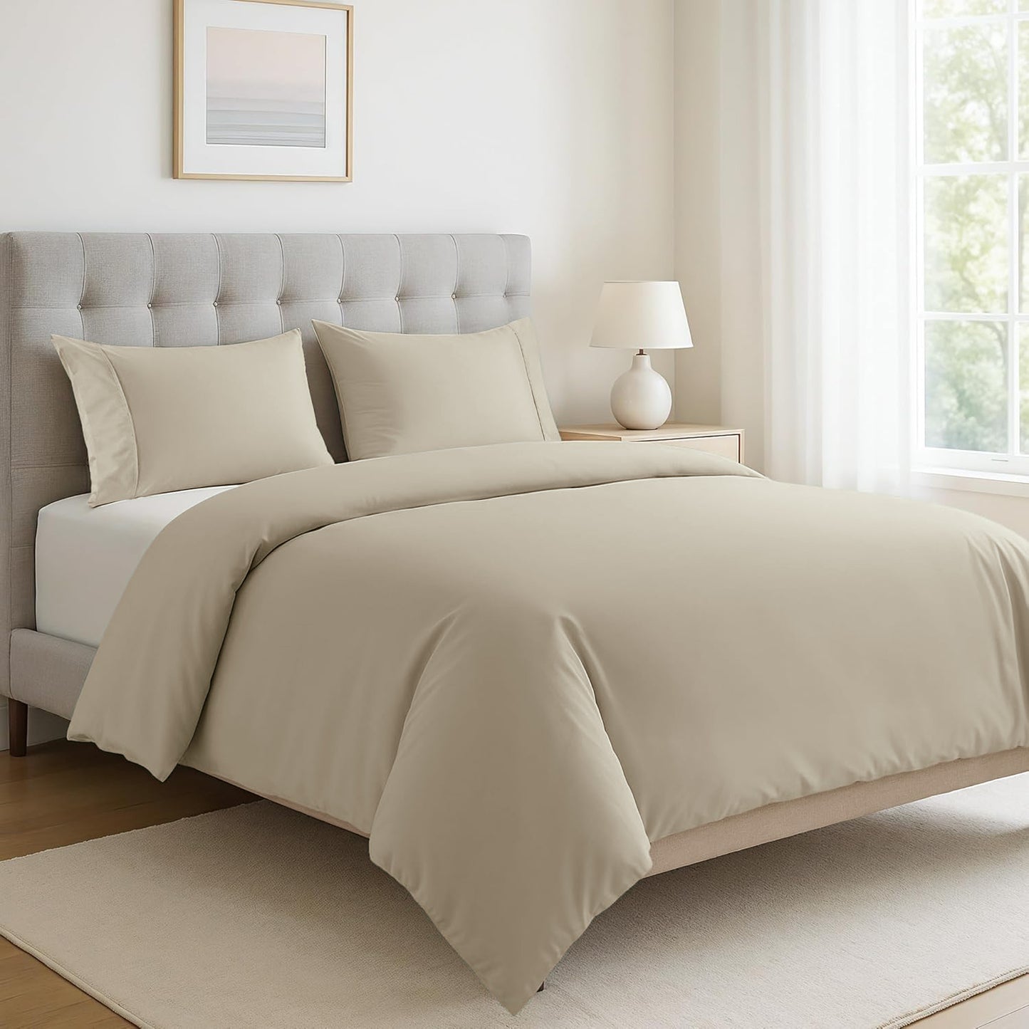 100% Organic Washed Cotton Quilt Cover Set - Linen