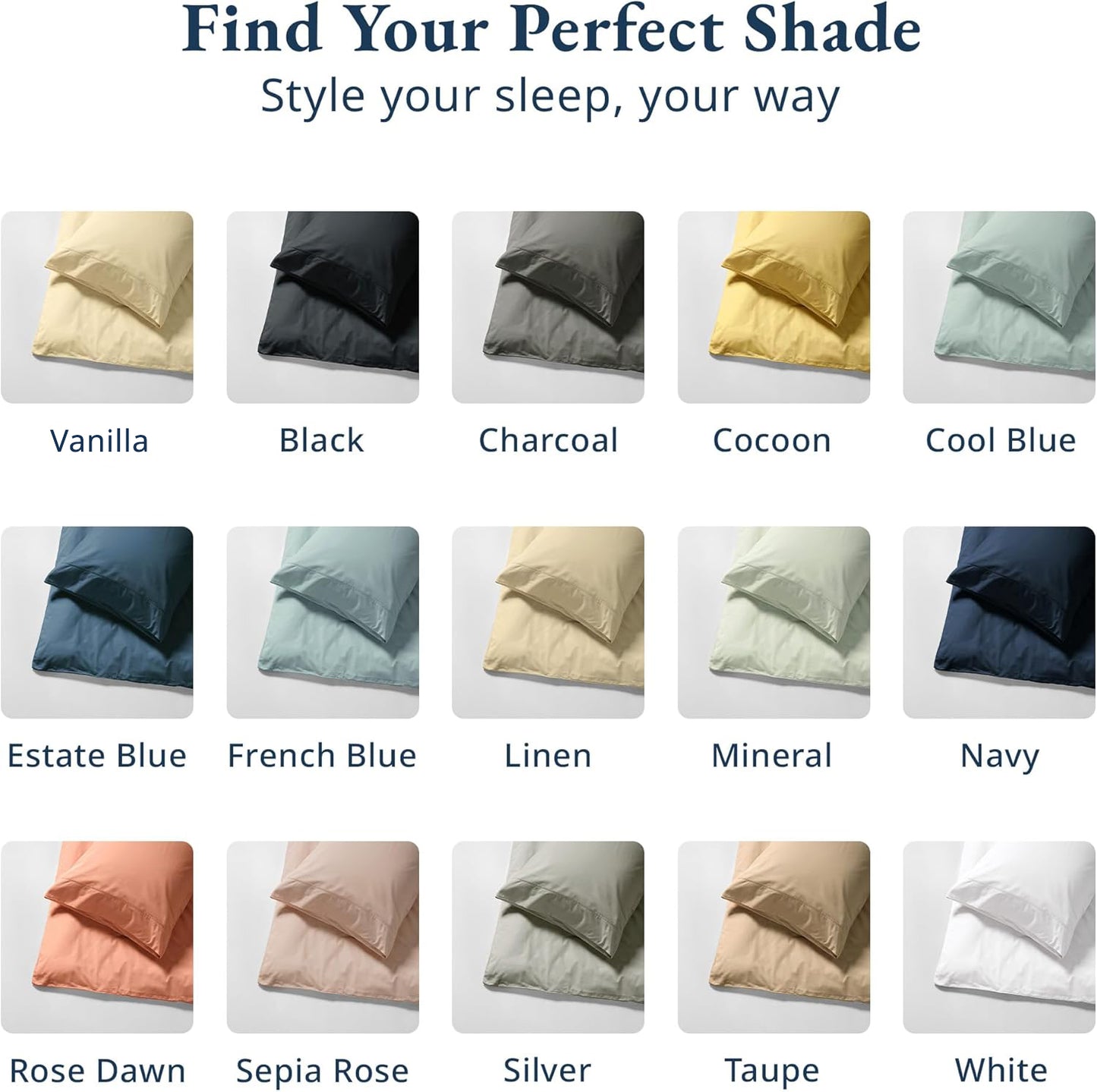 100% Organic Washed Cotton Quilt Cover Set - Cool Blue