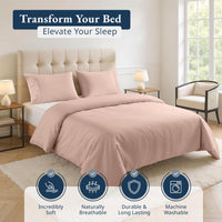 100% Organic Washed Cotton Quilt Cover Set - Sepia Rose