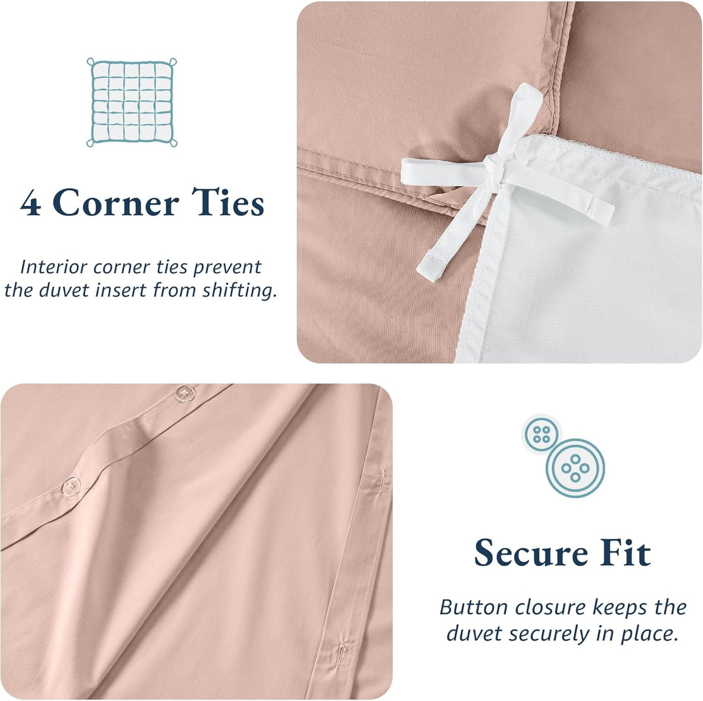 100% Organic Washed Cotton Quilt Cover Set - Sepia Rose