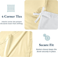 100% Organic Washed Cotton Quilt Cover Set - Vanilla