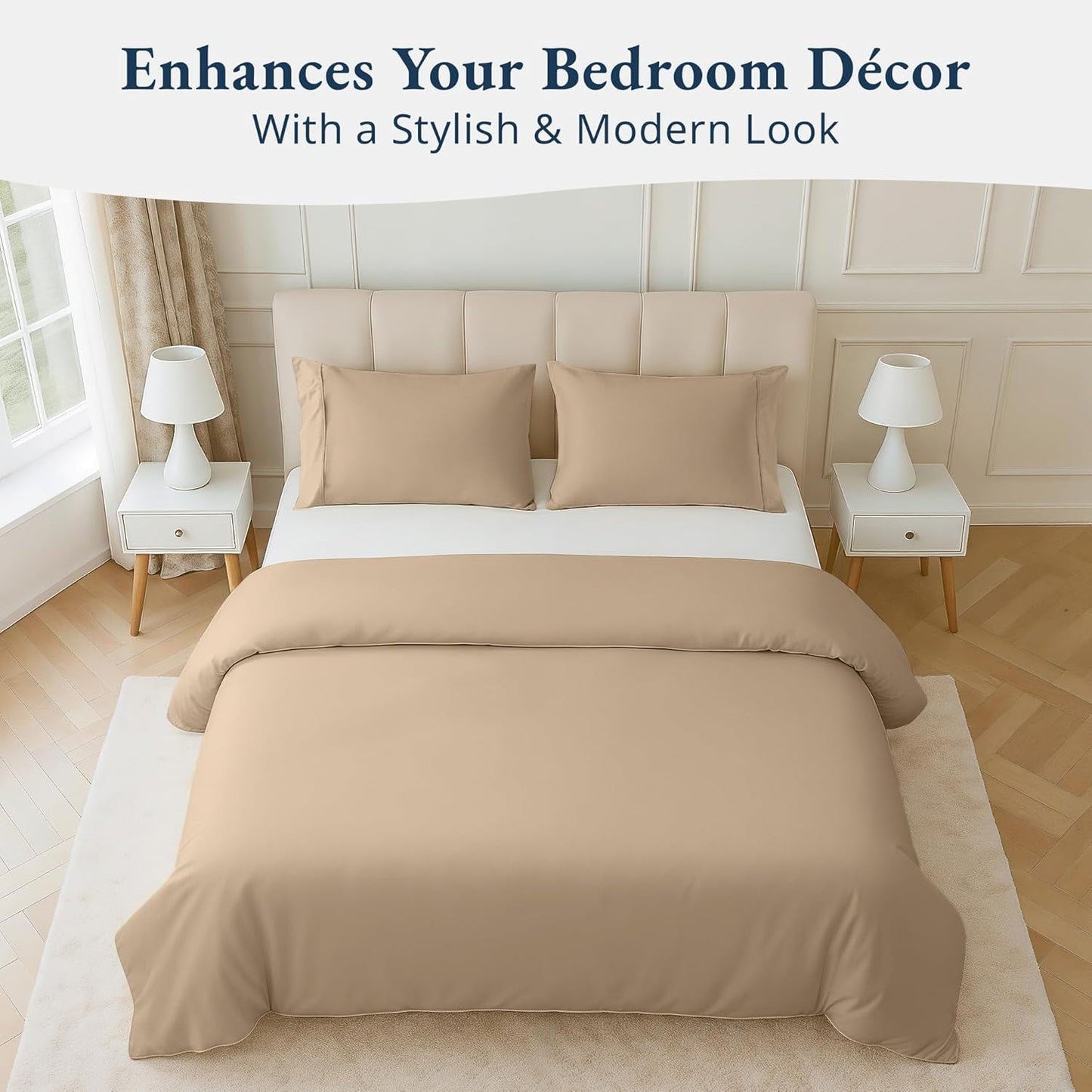 100% Organic Washed Cotton Quilt Cover Set - Taupe