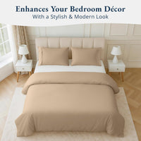 100% Organic Washed Cotton Quilt Cover Set - Taupe