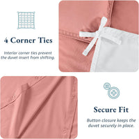 100% Organic Washed Cotton Quilt Cover Set - Rose Dawn