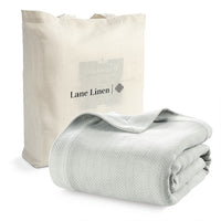 100% Cotton Herringbone Blanket - Silver