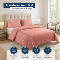 100% Organic Washed Cotton Quilt Cover Set - Rose Dawn