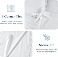 100% Organic Washed Cotton Quilt Cover Set - White