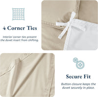 100% Organic Washed Cotton Quilt Cover Set - Linen