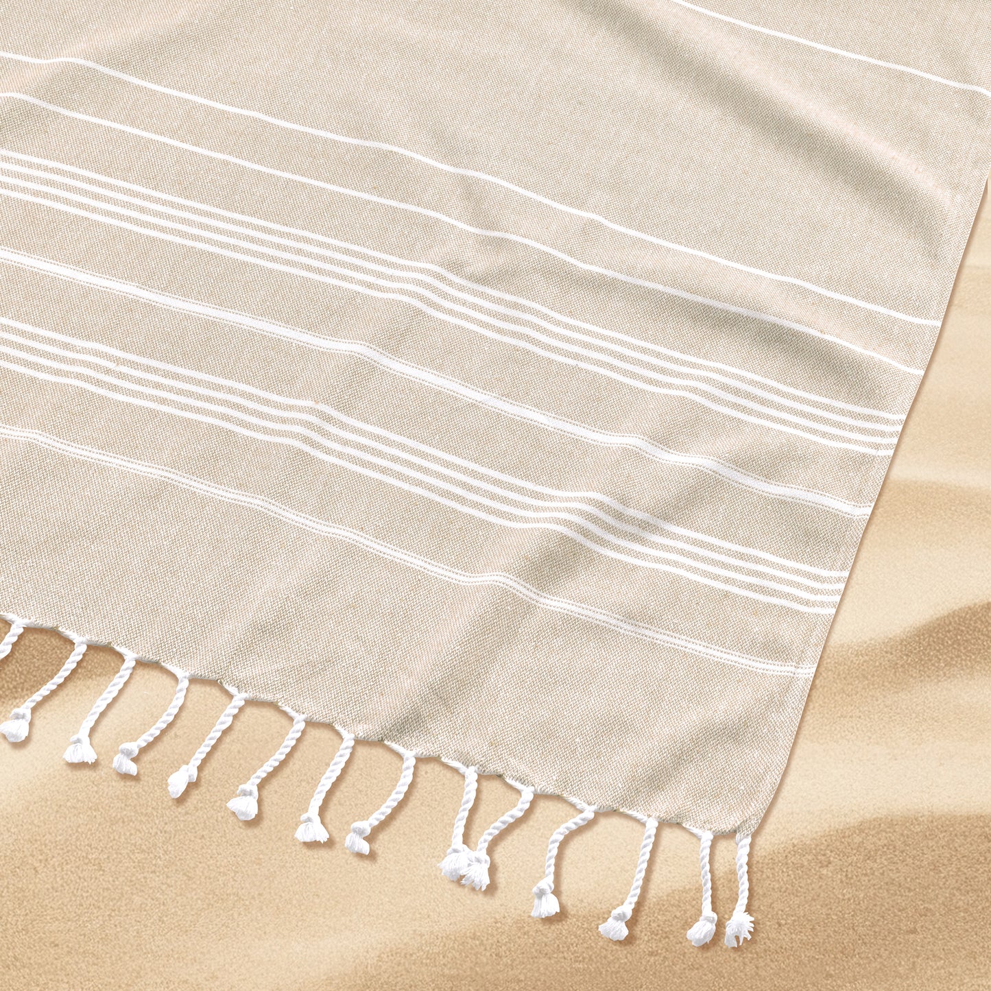 Turkish Towel Beach Blanket - Beige