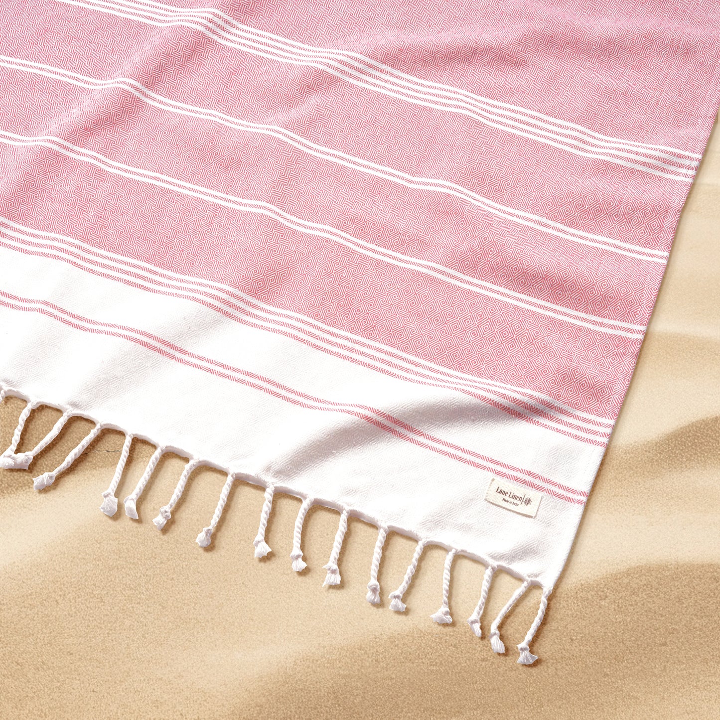 Turkish Towel Beach Blanket - Candy Pink