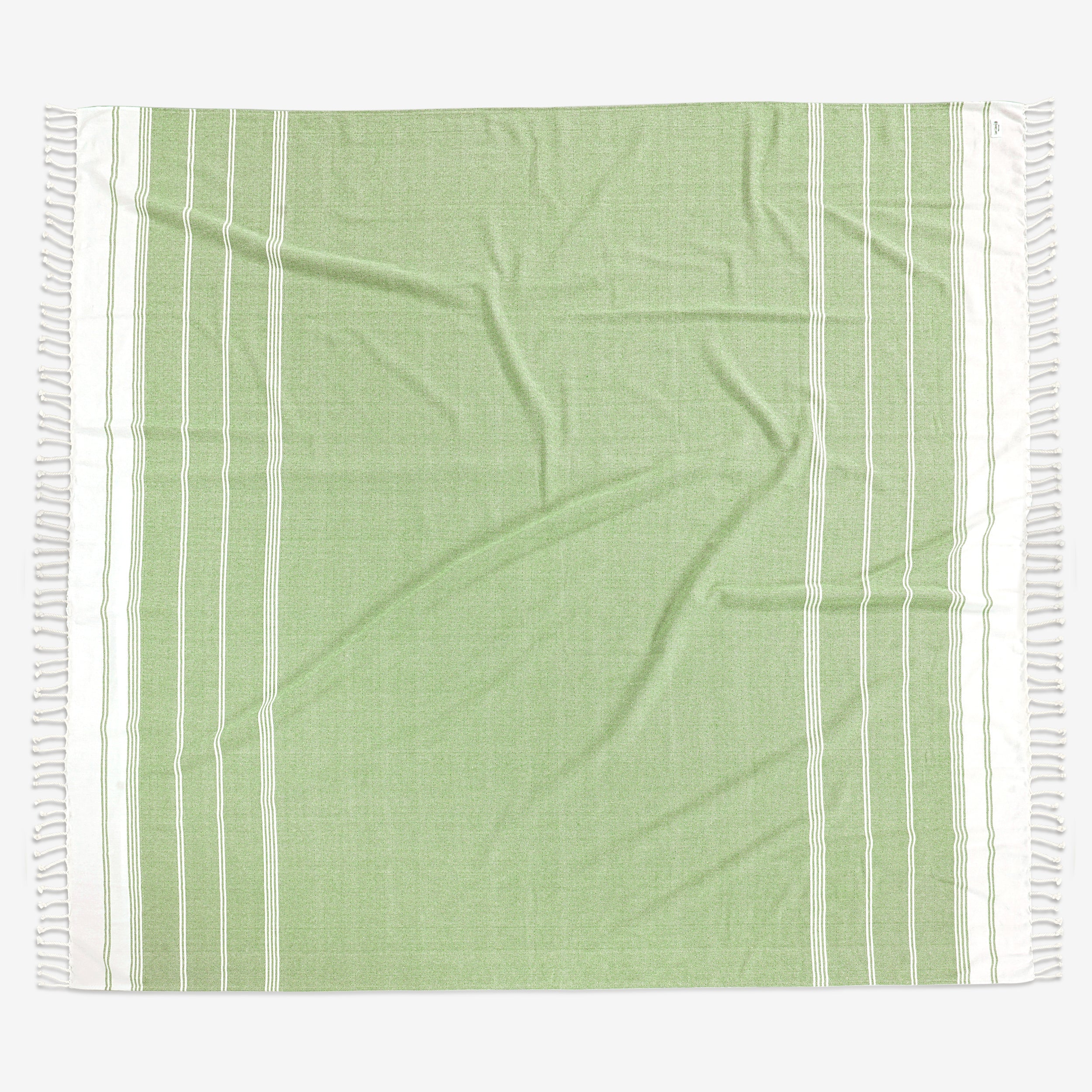Turkish Towel Beach Blanket - Jade Lime