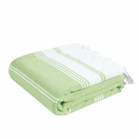 Turkish Towel Beach Blanket - Jade Lime