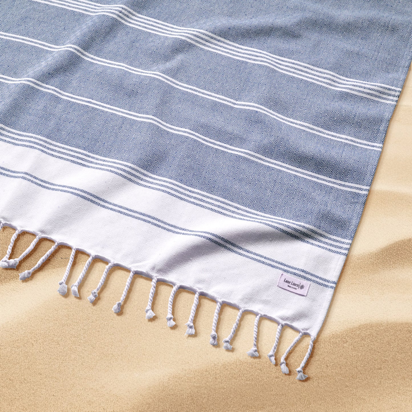 Turkish Towel Beach Blanket - Navy Blazer