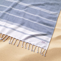 Turkish Towel Beach Blanket - Navy Blazer