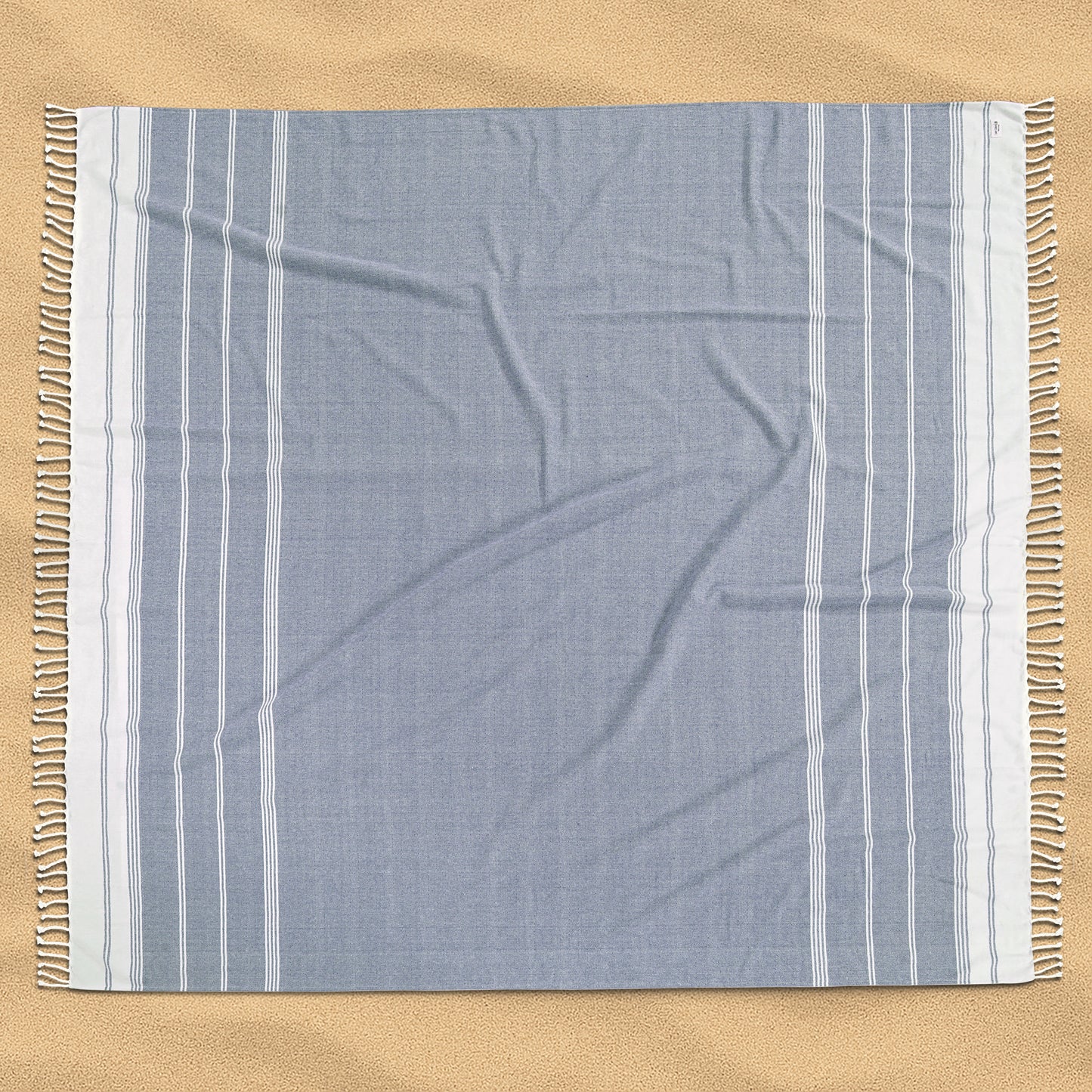 Turkish Towel Beach Blanket - Navy Blazer