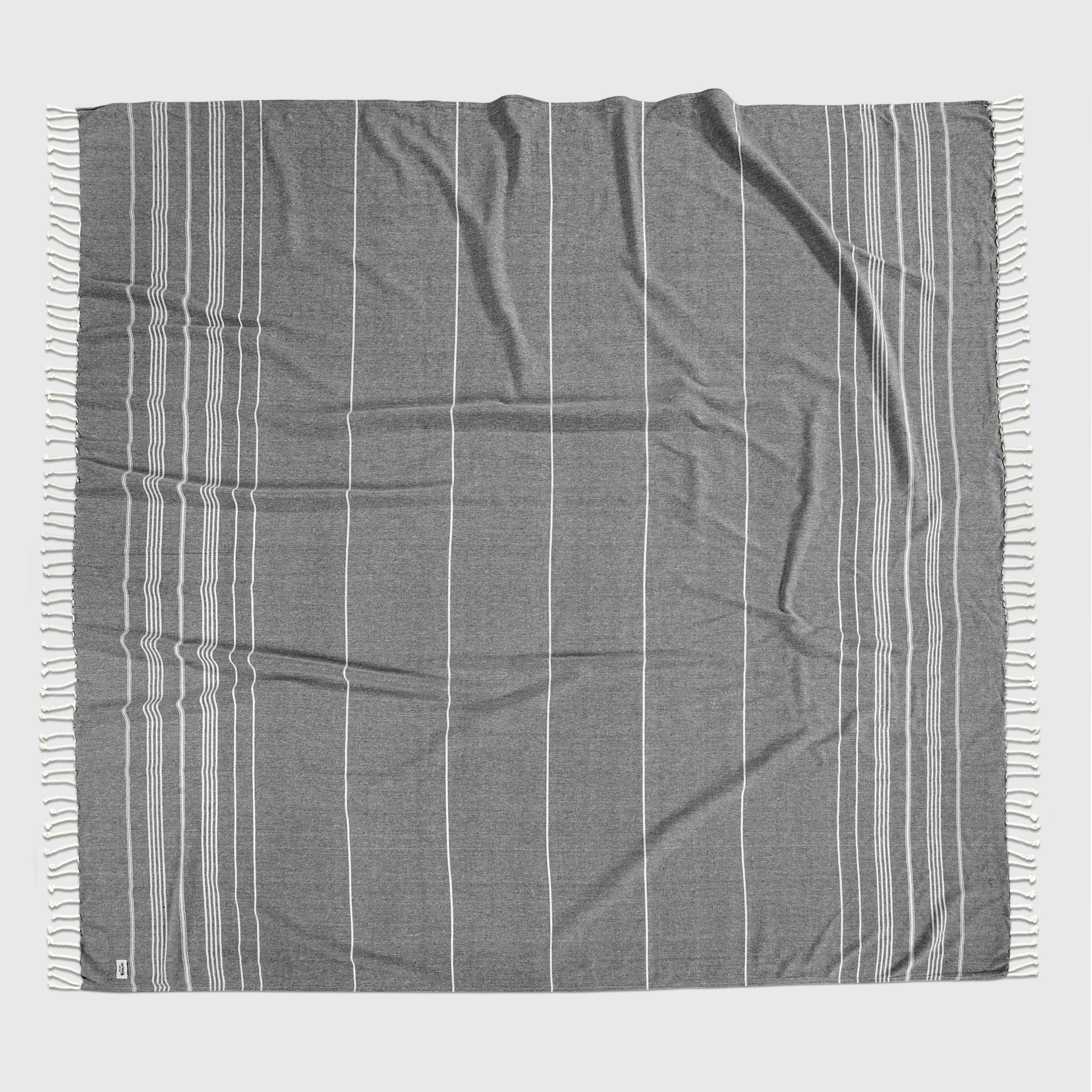 Turkish Towel Beach Blanket - Smokey Black