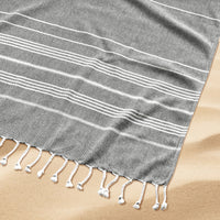 Turkish Towel Beach Blanket - Smokey Black