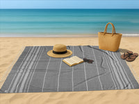 Turkish Towel Beach Blanket - Smokey Black