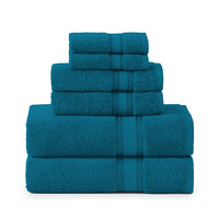6 Piece Cotton Towel Set 550GSM - Sea Port