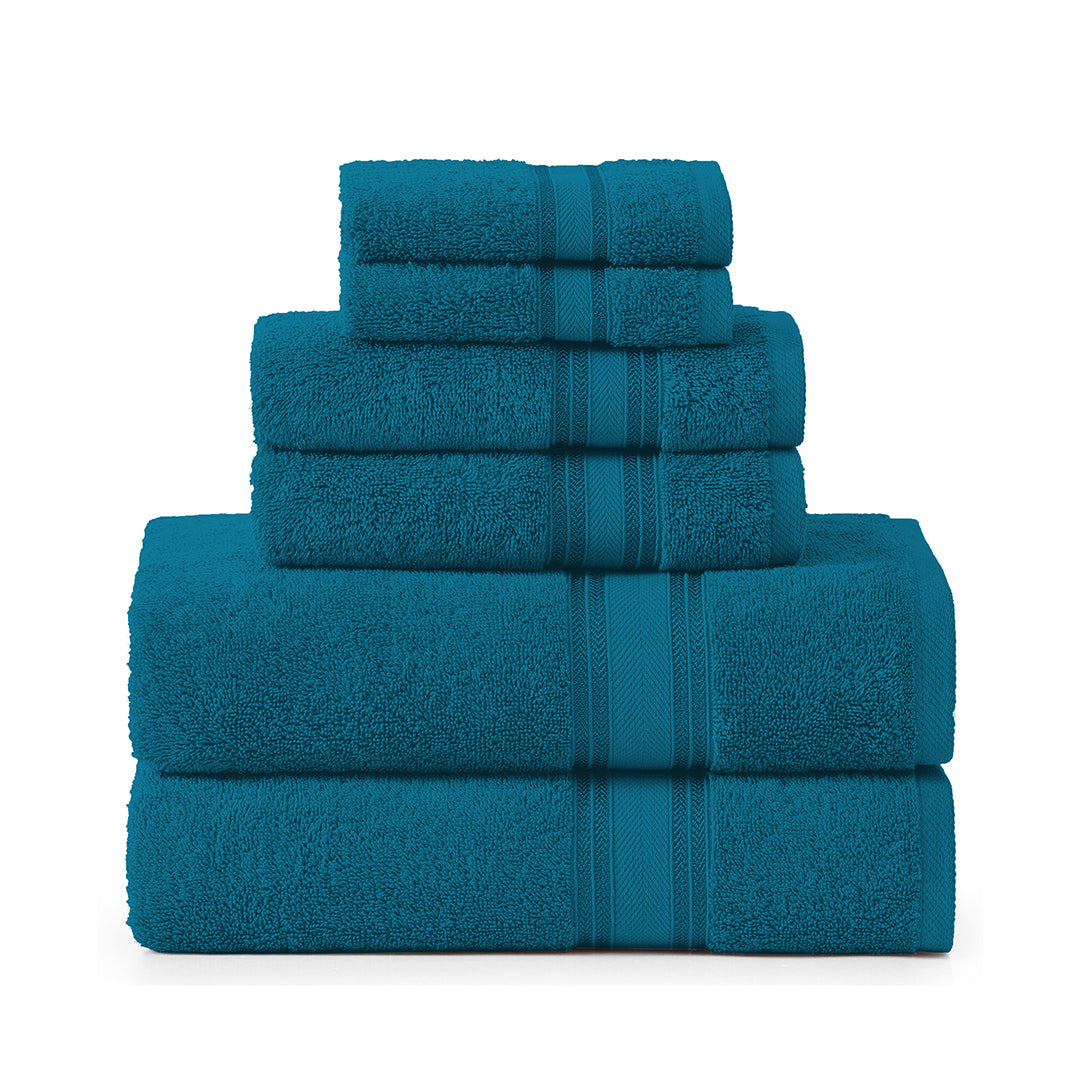 6 Piece Cotton Towel Set 550GSM - Sea Port