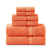 6 Piece Cotton Towel Set 550GSM - Tigerlily