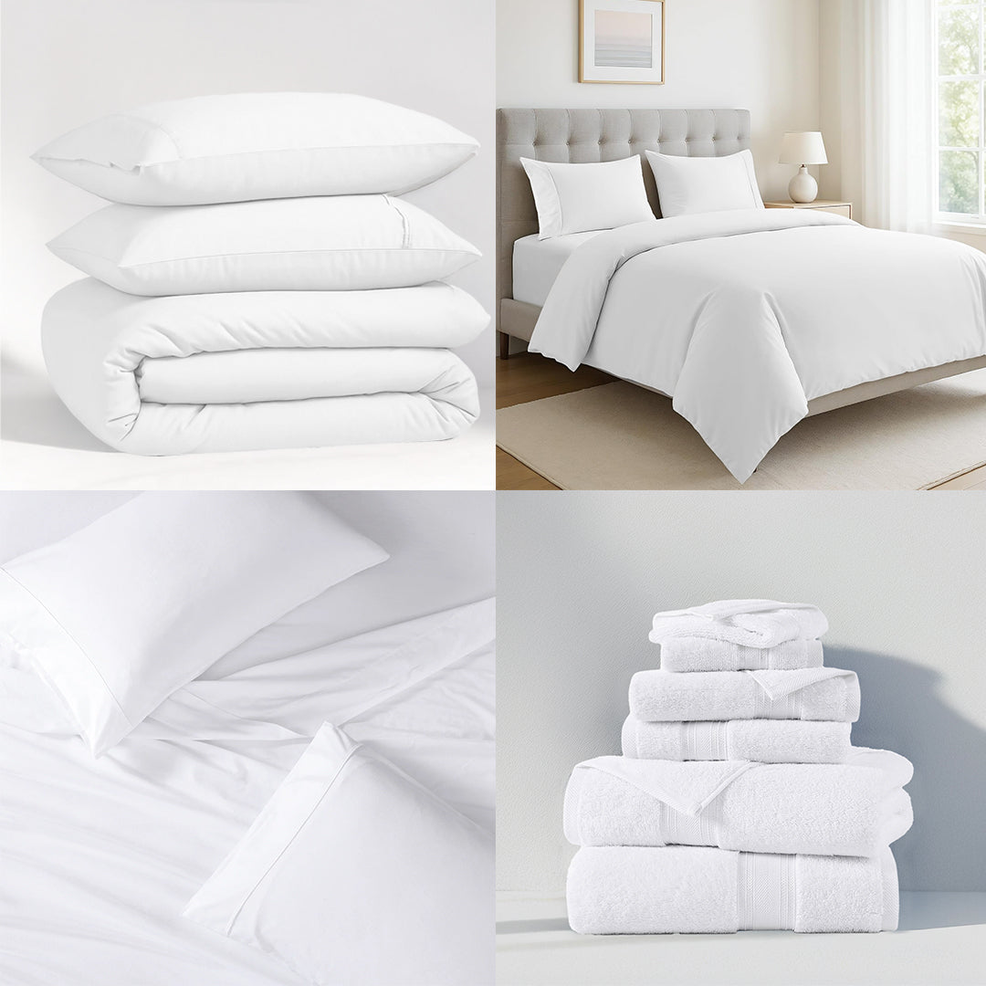 Organic Cotton Bedding & Towel Bundle - White
