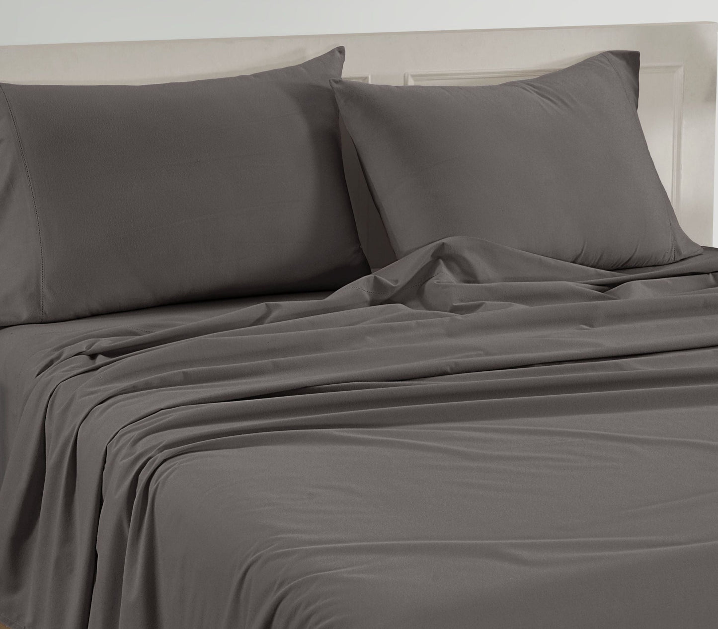 100% Organic Washed Cotton Sheet Set - Charcoal