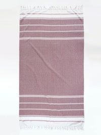 Set of 2 100% Cotton Diamond Turkish Beach Towels - Fired Brick