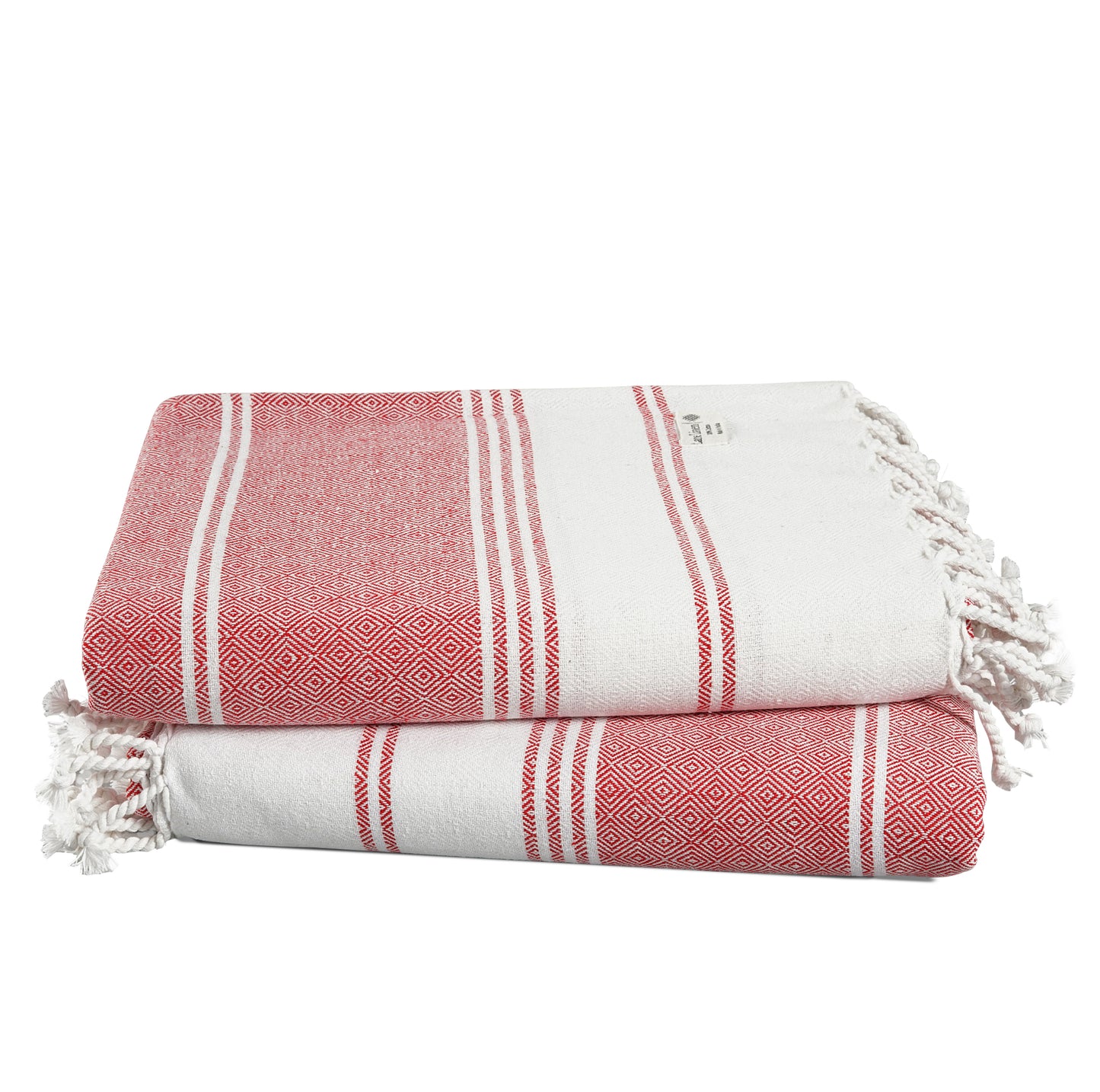 Set of 2 100% Cotton Diamond Turkish Beach Towels - Hibiscus