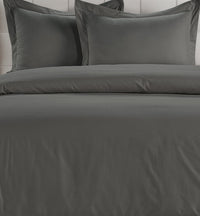 100% Organic Washed Cotton Quilt Cover Set - Charcoal
