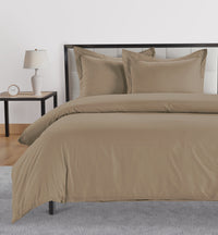 100% Organic Washed Cotton Quilt Cover Set - Taupe