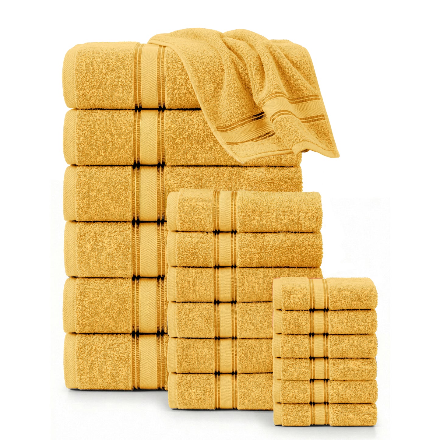 18 Piece 100% Cotton Towel Set 550GSM - Mimosa