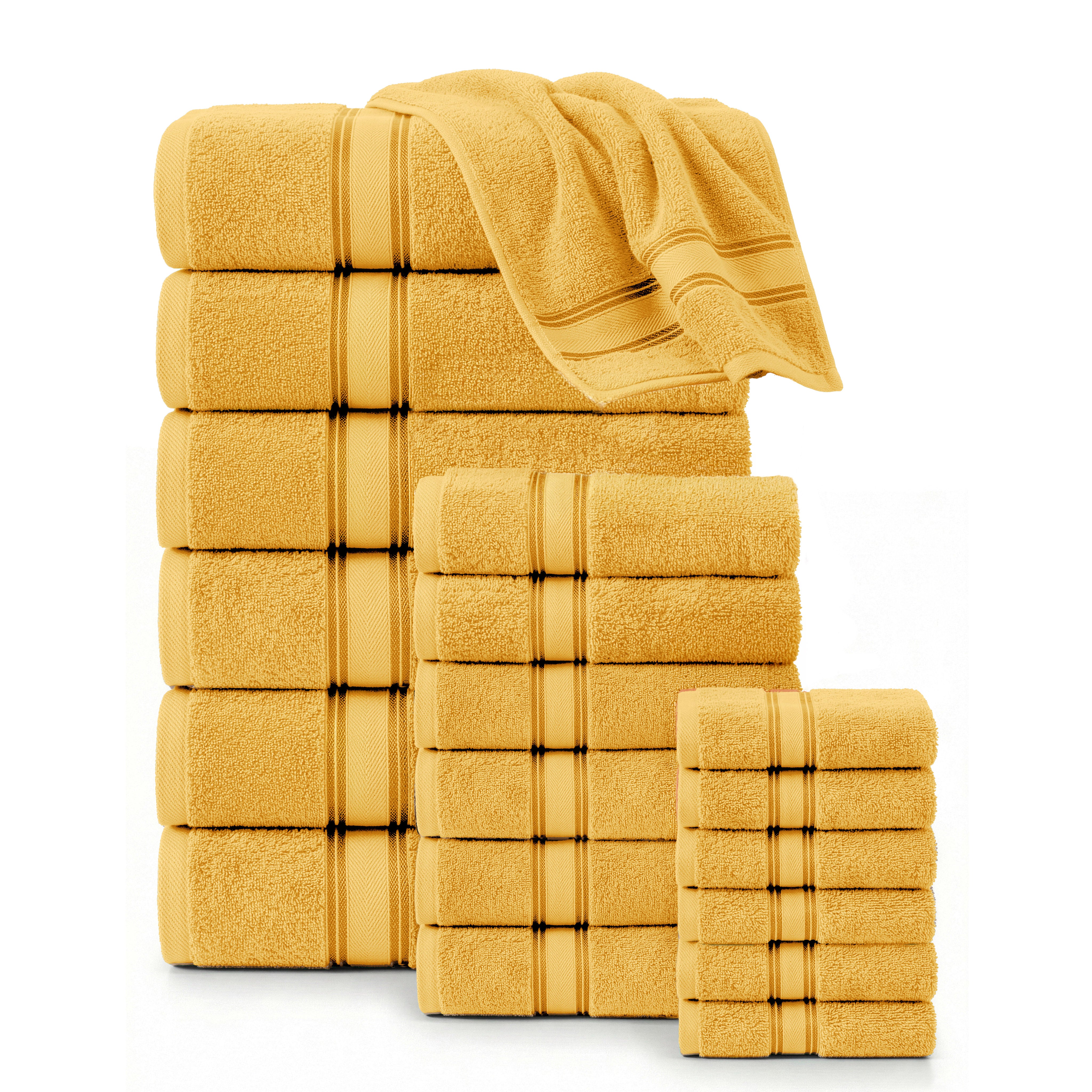 18 Piece 100% Cotton Towel Set 550GSM - Mimosa