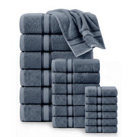 18 Piece 100% Cotton Towel Set 550GSM - Grey