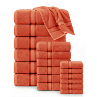 18 Piece 100% Cotton Towel Set 550GSM - Tigerlily
