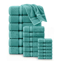 18 Piece 100% Cotton Towel Set 550GSM - Teal
