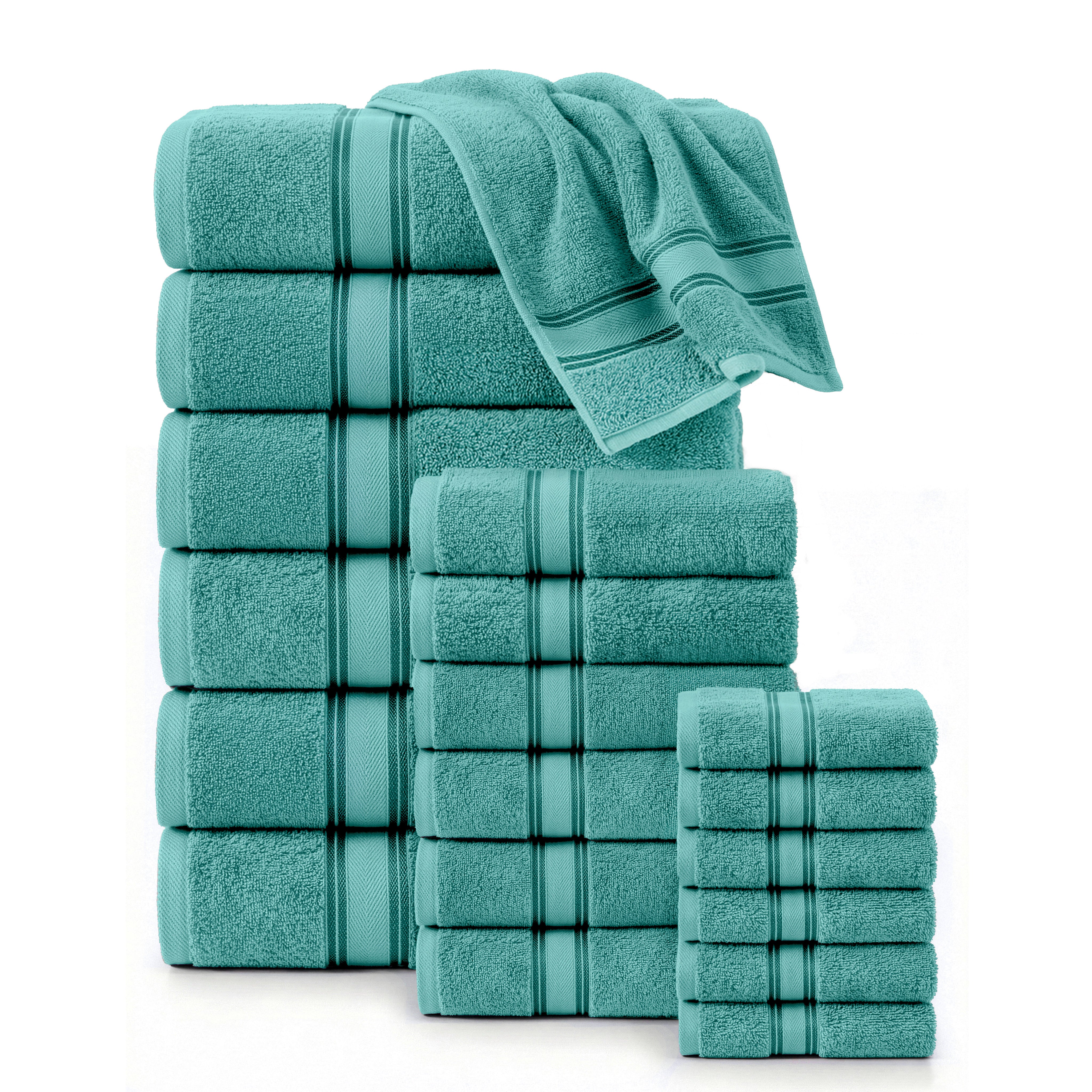 18 Piece 100% Cotton Towel Set 550GSM - Teal