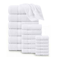 18 Piece 100% Cotton Towel Set 550GSM - White