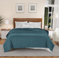 100% Cotton Herringbone Blanket - Sage Green
