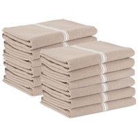 Set of 12 Herringbone Kitchen Towels - Beige