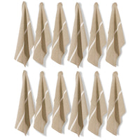 Set of 6 Herringbone Kitchen Towels -  Beige