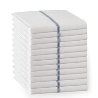 Set of 12 Herringbone Kitchen Towels - Blue Stripe