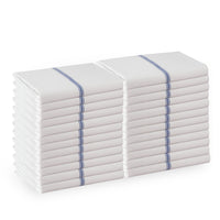 Set of 24 Herringbone Kitchen Towels - Blue Stripe