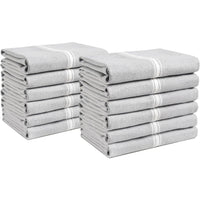 Set of 12 Herringbone Kitchen Towels - Grey
